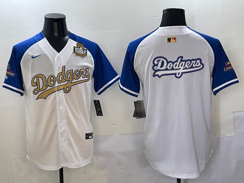 Men Los Angeles Dodgers Blank White Blue Gold Game Nike 2025 MLB Jersey style 42918->los angeles dodgers->MLB Jersey